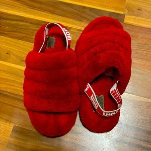 red ugg slippers